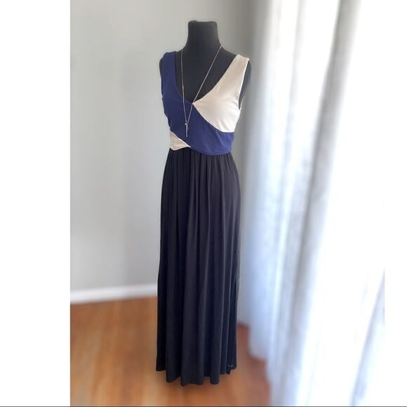 Anthropologie Maeve Elysian Color Block Maxi Dress - Picture 2 of 16